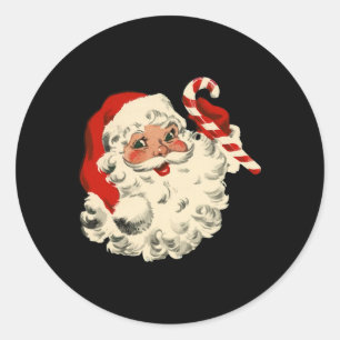 Vintage Christmas Santa Claus Face Funny Old Fashi Classic Round Sticker