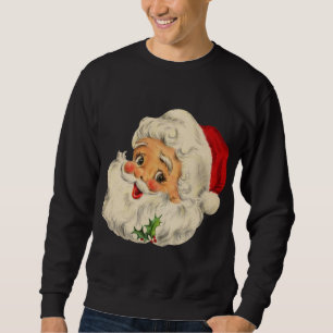 Vintage Christmas Santa Claus Face Funny Old Fashi Sweatshirt