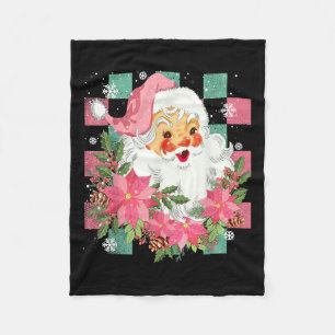 Vintage Christmas Santa Claus Face Funny Old Nk Xm Fleece Blanket