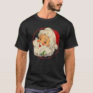 Vintage Christmas Santa Claus Face Old Fashioned B T-Shirt