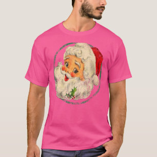 Vintage Christmas Santa Claus Face Old Fashioned T-Shirt