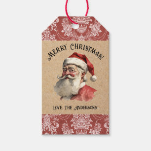 Vintage Christmas Santa Claus Gift Tag