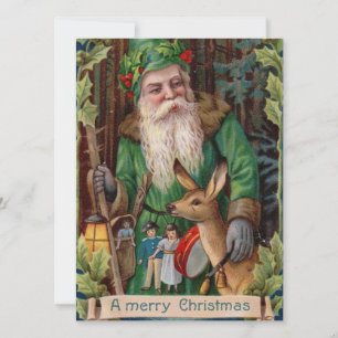Vintage Christmas Santa Claus Holiday Card