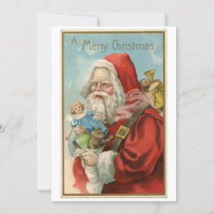 Vintage Christmas Santa Claus Holiday Card