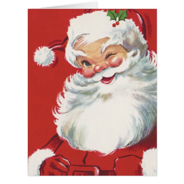 Vintage Christmas Santa Claus, Jolly and Winking (Front)