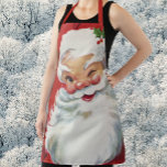 Vintage Christmas Santa Claus, Jolly and Winking Apron<br><div class="desc">Vintage illustration Christmas holiday design featuring a happy,  jolly Santa Claus wearing a hat and winking as if he has a secret. Ho,  ho,  ho,  Merry Christmas!</div>