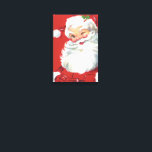 Vintage Christmas Santa Claus, Jolly and Winking Canvas Print<br><div class="desc">Vintage illustration Christmas holiday design featuring a happy,  jolly Santa Claus wearing a hat and winking as if he has a secret. Ho,  ho,  ho,  Merry Christmas!</div>