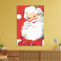 Vintage Christmas Santa Claus, Jolly and Winking