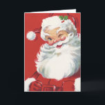 Vintage Christmas Santa Claus, Jolly and Winking Holiday Card<br><div class="desc">Vintage illustration Christmas holiday design featuring a happy,  jolly Santa Claus wearing a hat and winking as if he has a secret. Ho,  ho,  ho,  Merry Christmas!</div>
