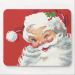 Vintage Christmas Santa Claus, Jolly and Winking Mouse Pad<br><div class="desc">Vintage illustration Christmas holiday design featuring a happy,  jolly Santa Claus wearing a hat and winking as if he has a secret. Ho,  ho,  ho,  Merry Christmas!</div>