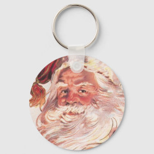 Vintage Christmas Santa Claus Key Ring