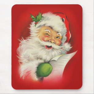 Vintage Christmas Santa Claus Mouse Pad