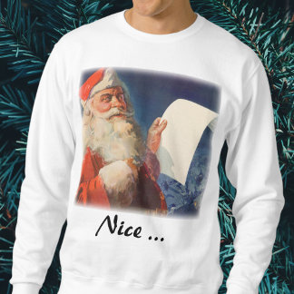 Vintage Christmas, Santa Claus Naughty Nice List Sweatshirt
