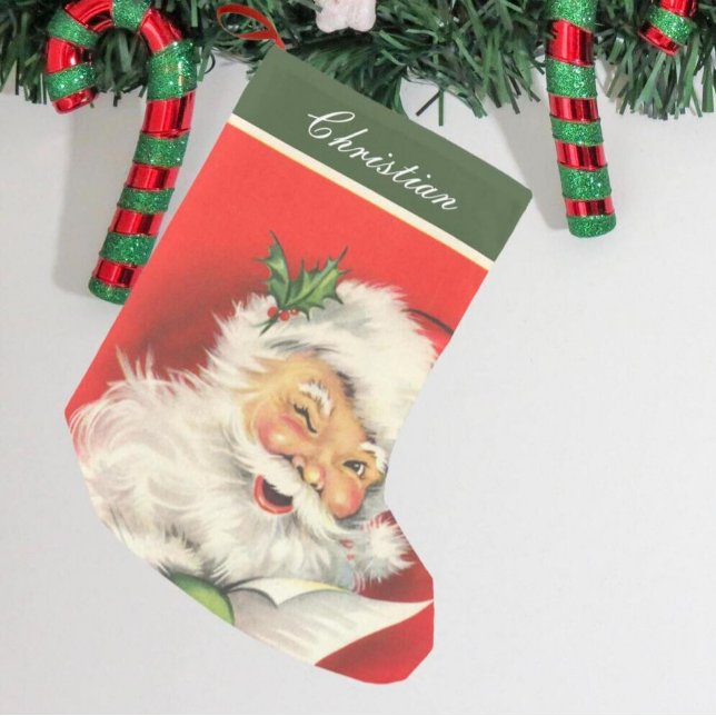Vintage Christmas Santa Claus Personalised Small Christmas Stocking (Creator Uploaded)