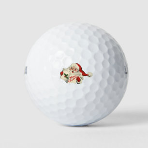 Vintage Christmas Santa Claus Retro Winter Xmas Golf Balls