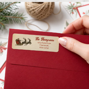 Vintage Christmas Santa Claus Return Address