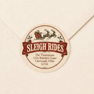 Vintage Christmas Santa Claus Return Address Classic Round Sticker