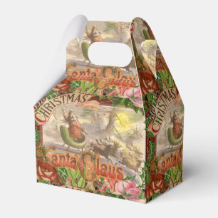 Vintage Christmas Santa Claus Sleigh Favour Box