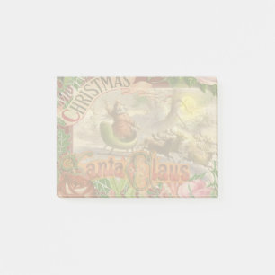Vintage Christmas Santa Claus Sleigh Post-it Notes