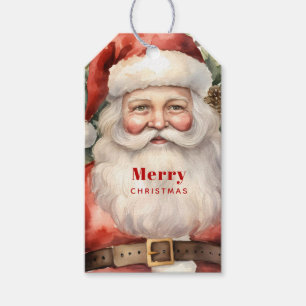 Vintage Christmas Santa Claus Smiling Gift Tags