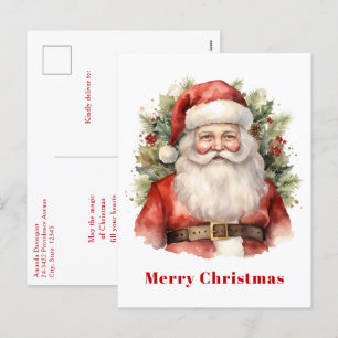 Vintage Christmas Santa Claus Smiling Holiday Postcard