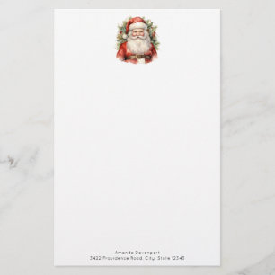 Vintage Christmas Santa Claus Smiling Stationery