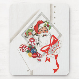 Vintage Christmas, Santa Claus with Candy Canes Mouse Pad