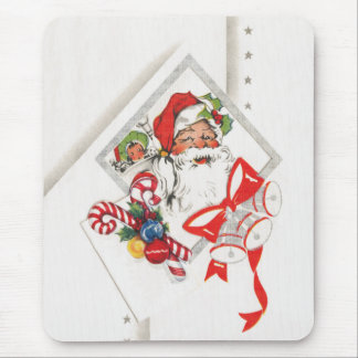 Vintage Christmas, Santa Claus with Candy Canes Mouse Pad