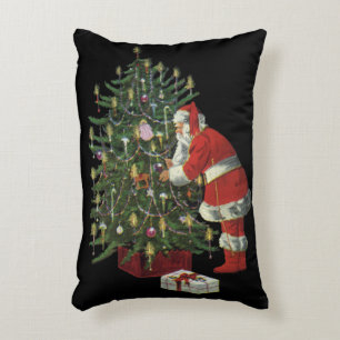 Vintage Christmas, Santa Claus with Presents Decorative Cushion