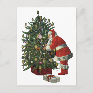 Vintage Christmas, Santa Claus with Presents Holiday Postcard