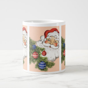 Vintage Christmas Santa Claus with Tree Ornaments Large Coffee Mug