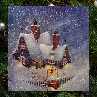 Vintage Christmas, Santa Claus Workshop North Pole Poster