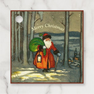 Vintage Christmas Santa Favour Tags