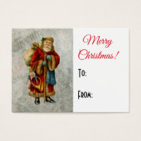 Vintage Christmas Santa gift card