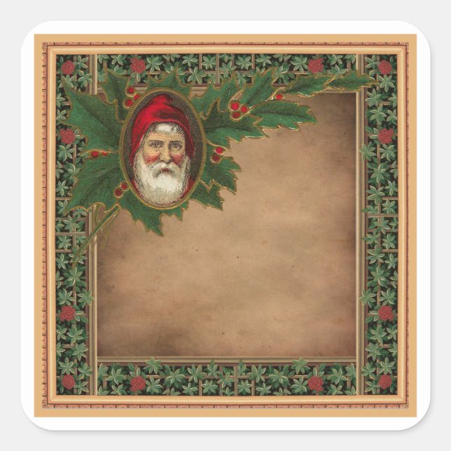 VINTAGE CHRISTMAS SANTA GIFT STICKERS  (Front)