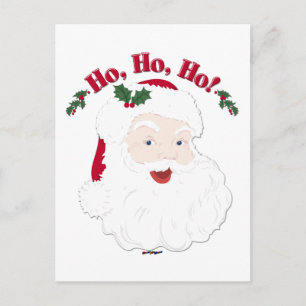 Vintage Christmas Santa Ho,Ho,Ho! Holiday Postcard