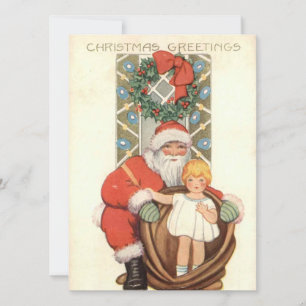 Vintage Christmas Santa Holiday Card