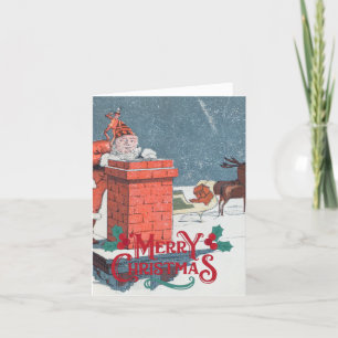 Vintage Christmas- santa Holiday card