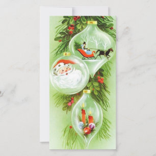 Vintage Christmas Santa Holiday Card