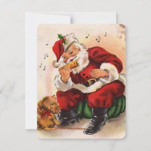 Vintage Christmas Santa Holiday Card