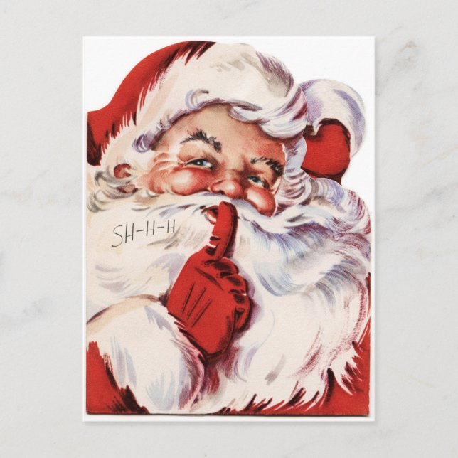 Vintage Christmas Santa Holiday Postcard (Front)