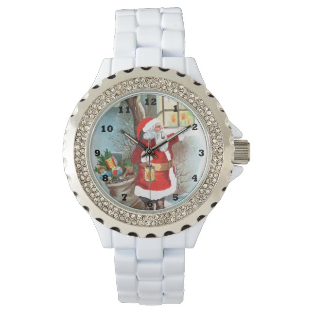 vintage Christmas Santa Holiday Watch (Front)