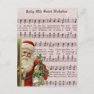 Vintage Christmas Santa Jolly Old Saint Nicholas Holiday Postcard