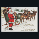 Vintage Christmas Santa reindeer party tissue Tissue Paper<br><div class="desc">design by www.etsy.com/Shop/HeartlandMix</div>