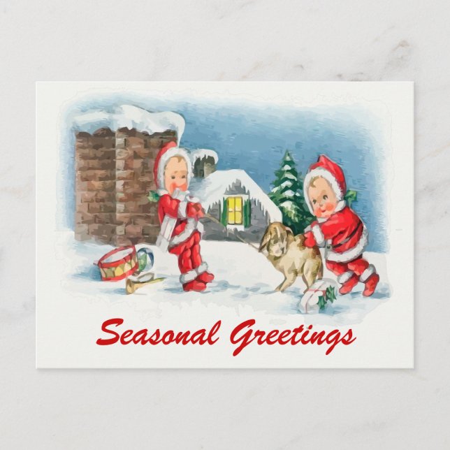 Vintage christmas scene postcards (Front)