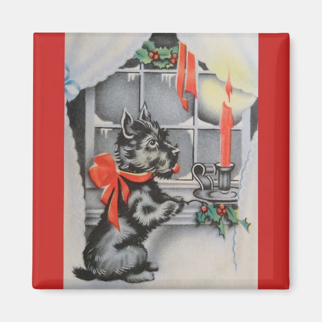 Vintage Christmas - Scottie Dog, Magnet (Front)