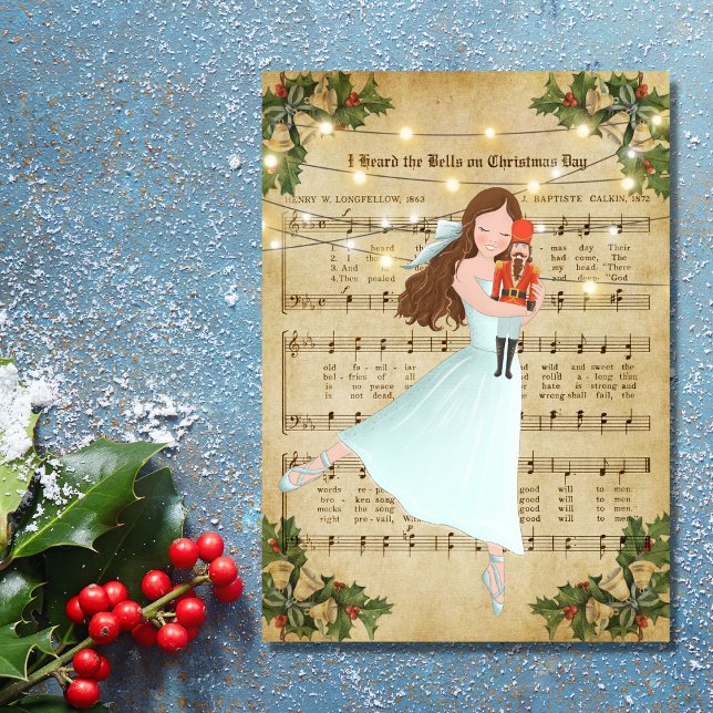 Vintage Christmas Sheet Music and Ballerina Holiday Card (Creator Uploaded)