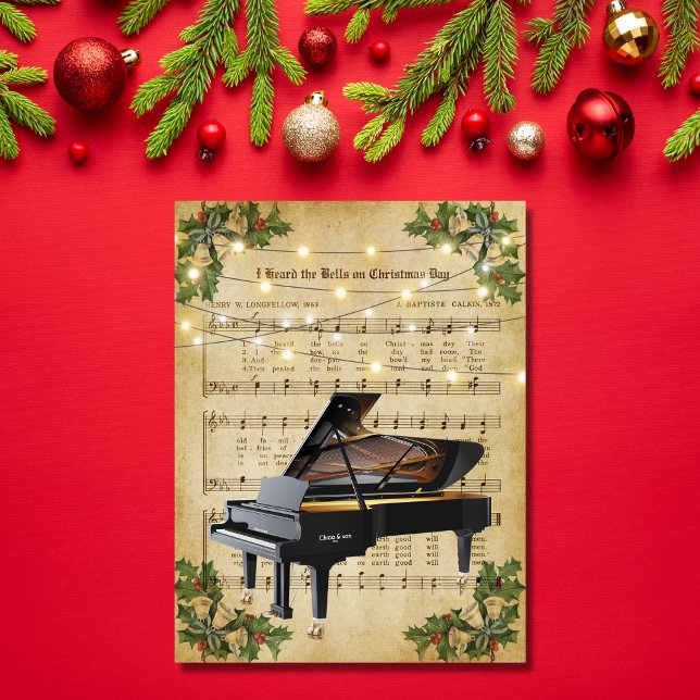 Vintage Christmas Sheet Music and Piano Postcard (Creator Uploaded)