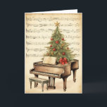Vintage Christmas Sheet Music Grand Piano Holiday Card<br><div class="desc">Step back in time with our "Vintage Christmas Sheet Music Grand Piano Holiday Card." This elegant card features a classic grand piano adorned with vintage-inspired Christmas sheet music, evoking the nostalgia of yesteryears. Celebrate the holiday season with a touch of vintage charm and send warm wishes to loved ones with...</div>