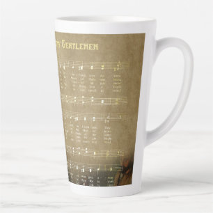 Vintage Christmas Sheet Music Wooden Keepsake Box Latte Mug